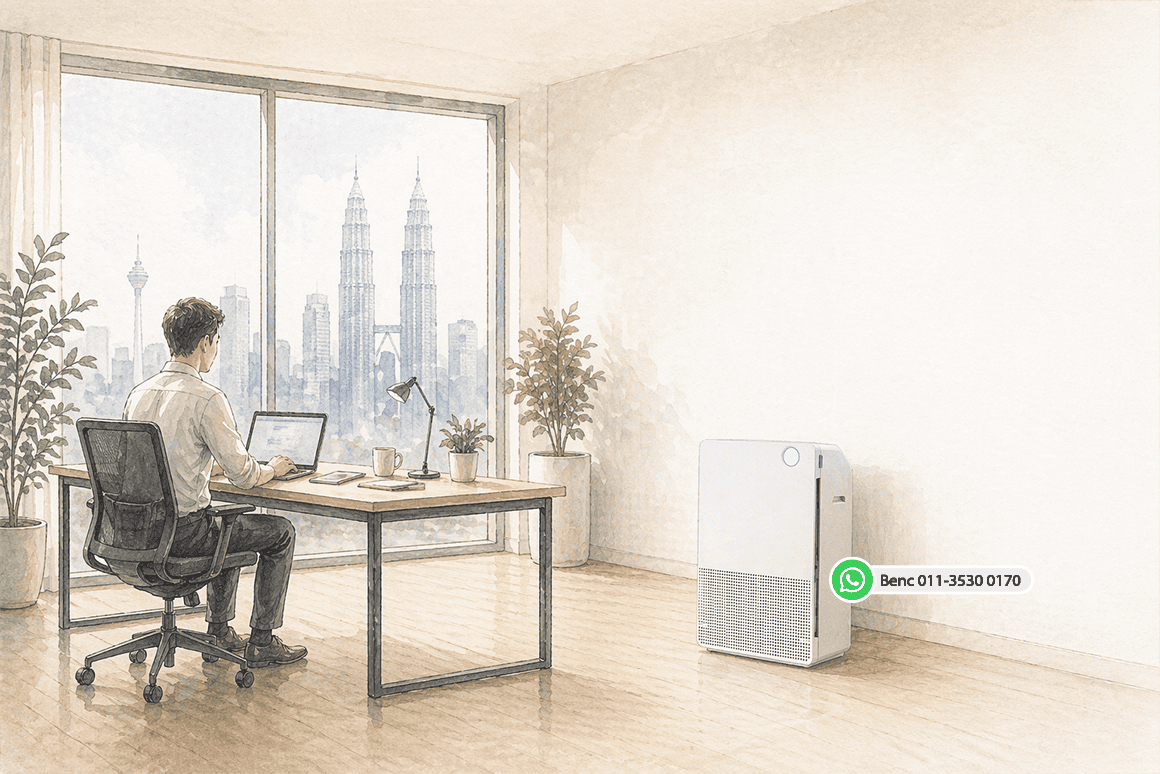 Air purifier in a Kuala Lumpur condo living space