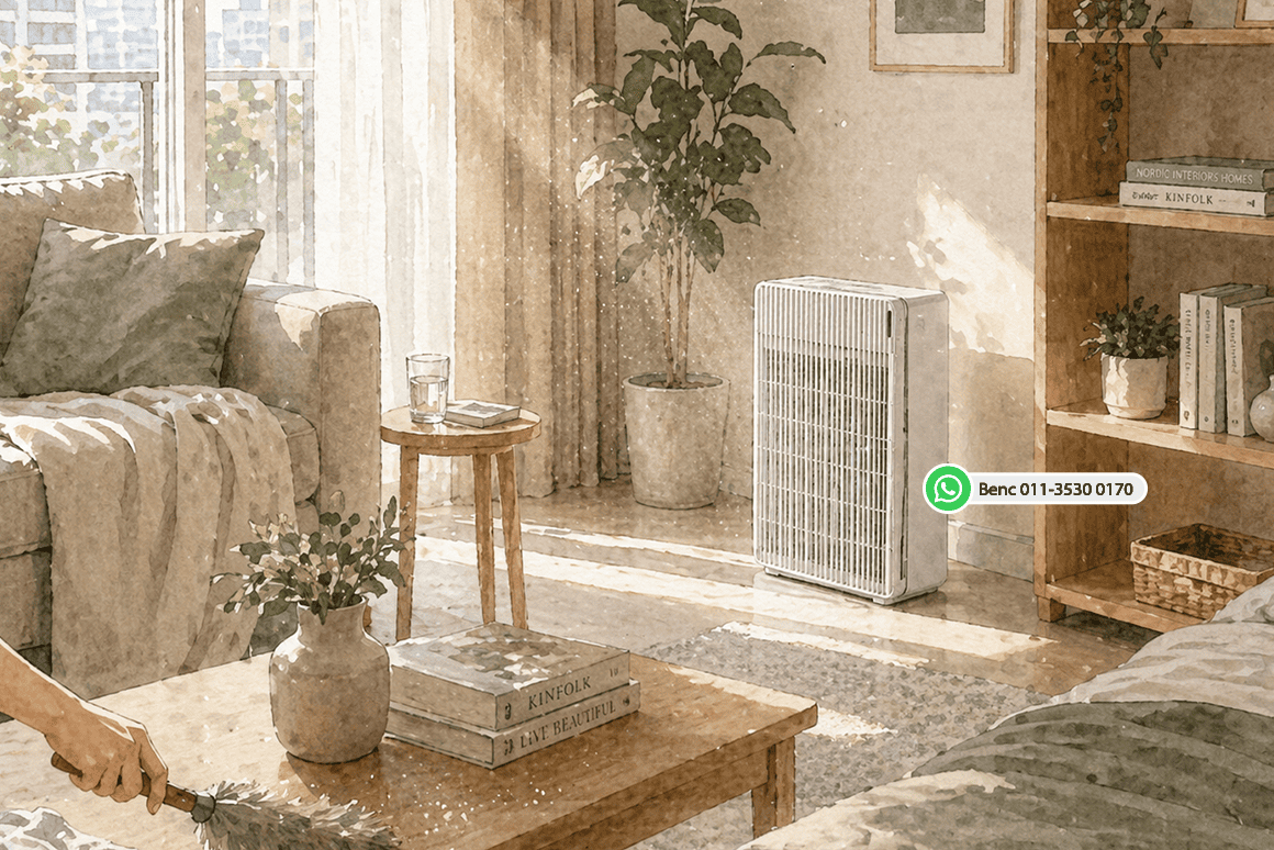 Air purifier for dust in a Malaysia home bedroom and living room