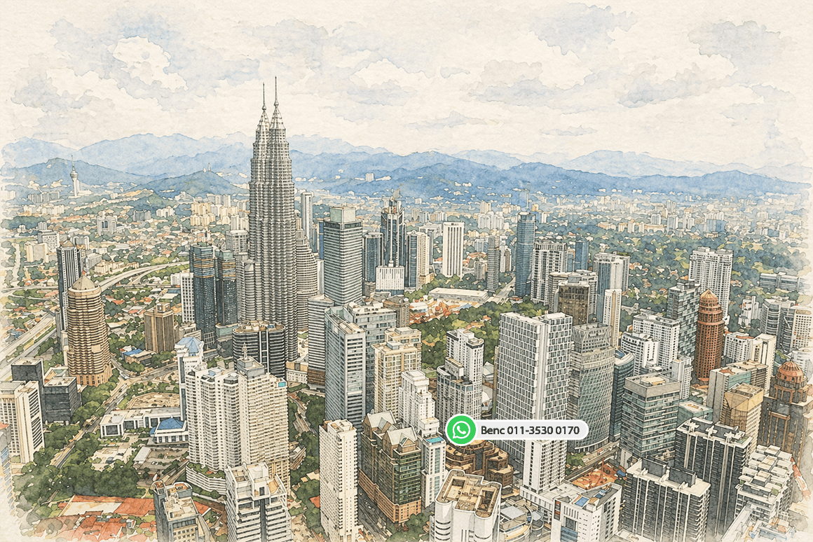 Kuala Lumpur skyline in Malaysia