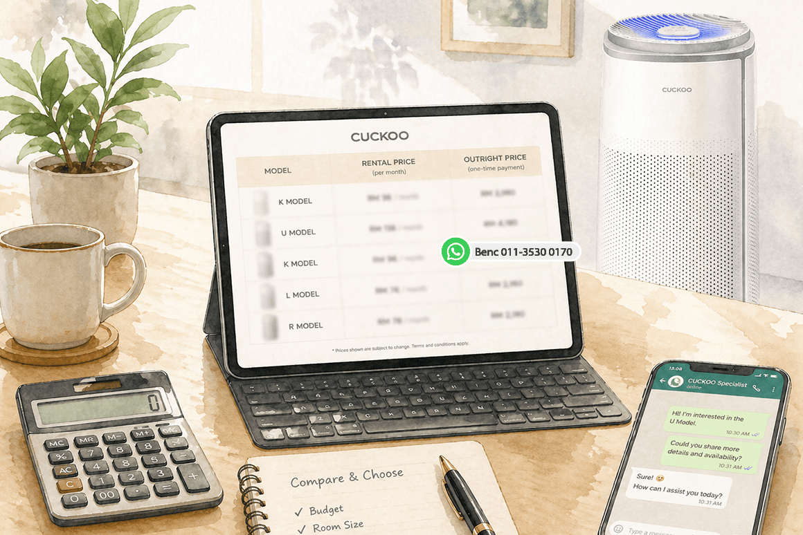 Checking CUCKOO air purifier price quotation in Malaysia