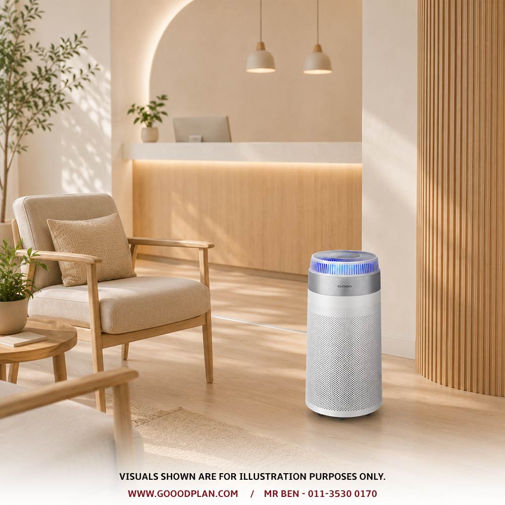 CUCKOO D Model air purifier for a clinic reception in Malaysia