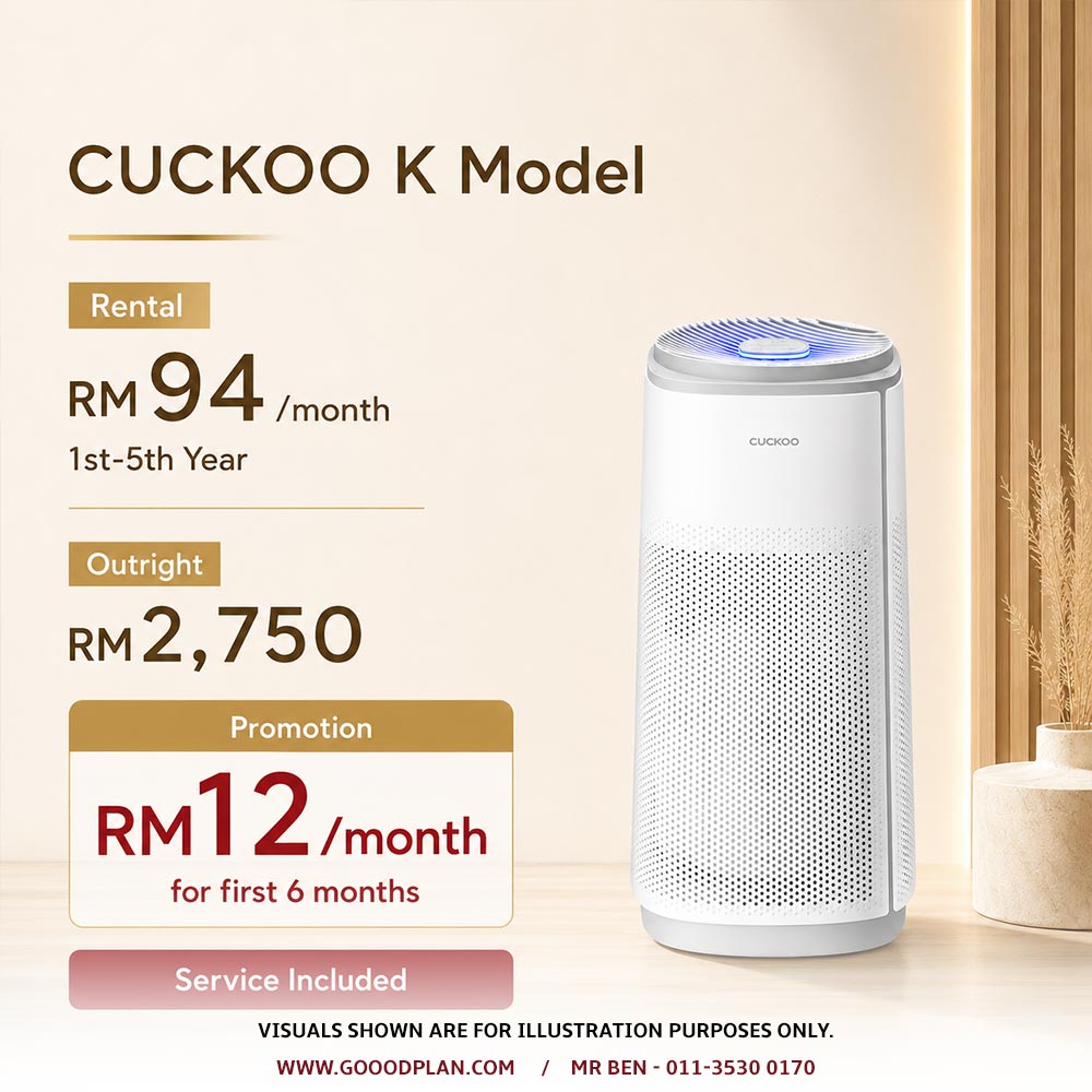 CUCKOO K Model rental and outright price plan in Malaysia