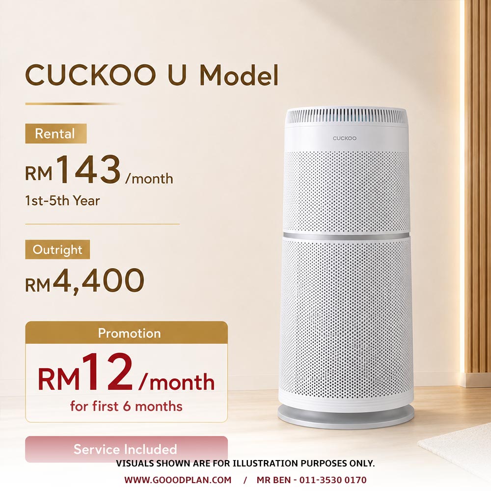CUCKOO U Model rental and outright price plan in Malaysia